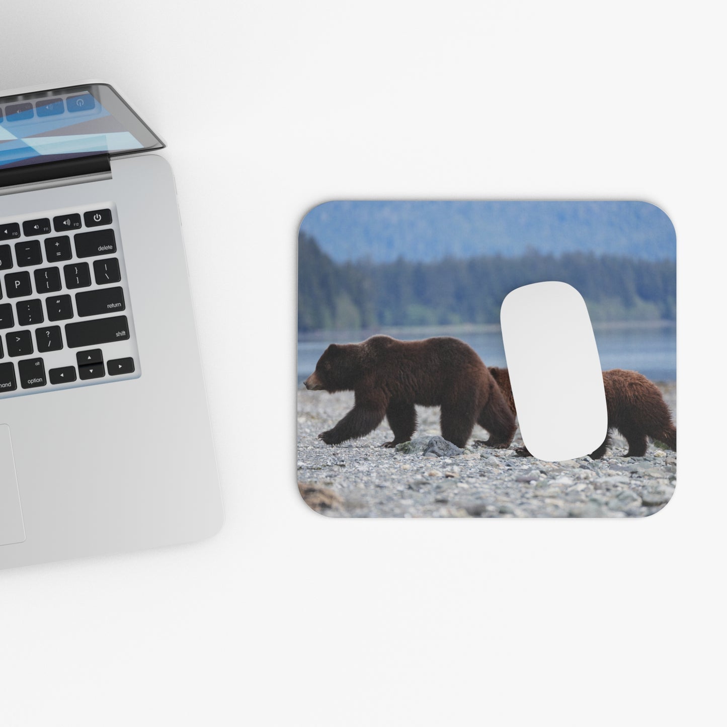 Mama Grizzly Bear and Cubs Mouse Pad (Rectangle)