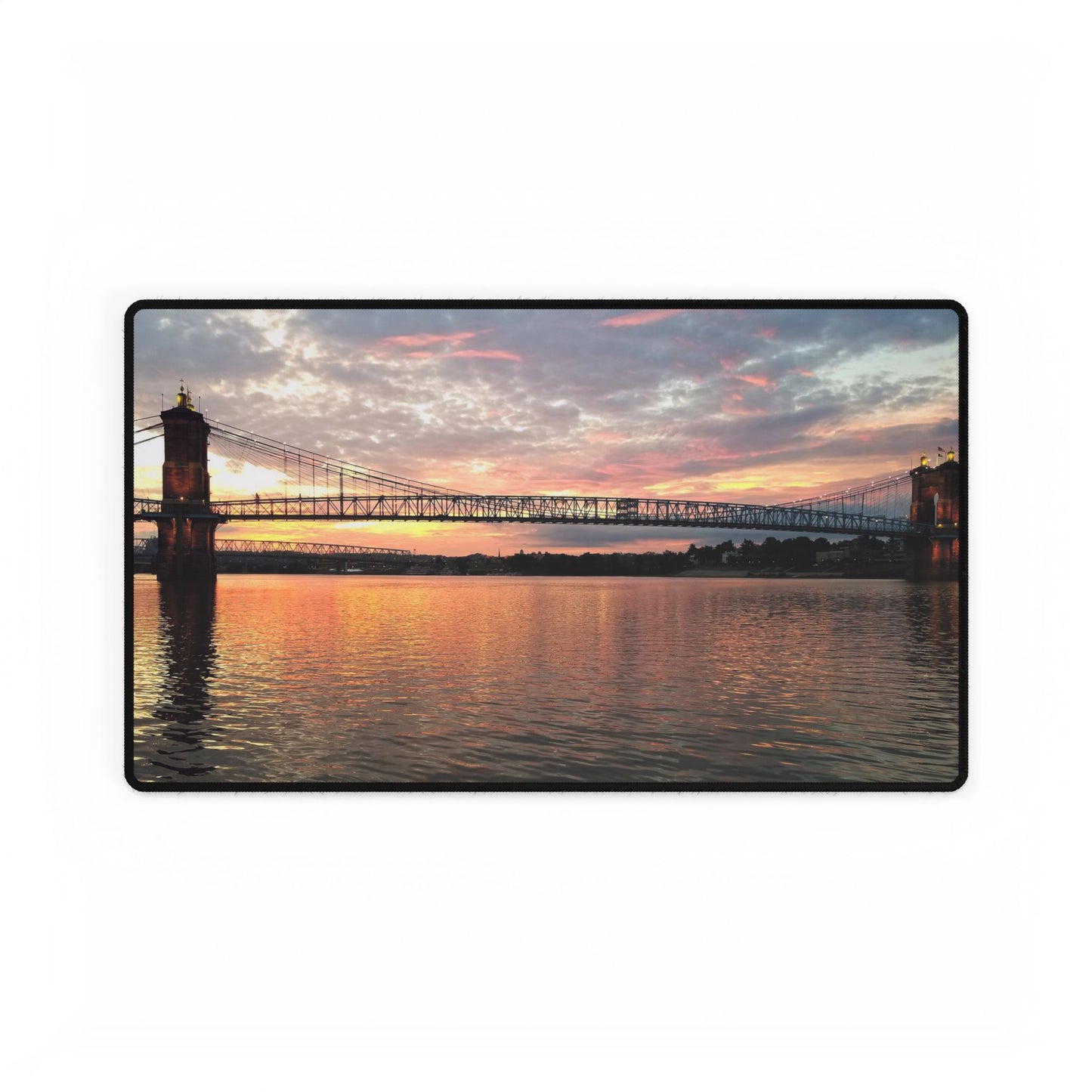 Ohio River Bridge Desk Mat, Cross the Bridge to Daydreams