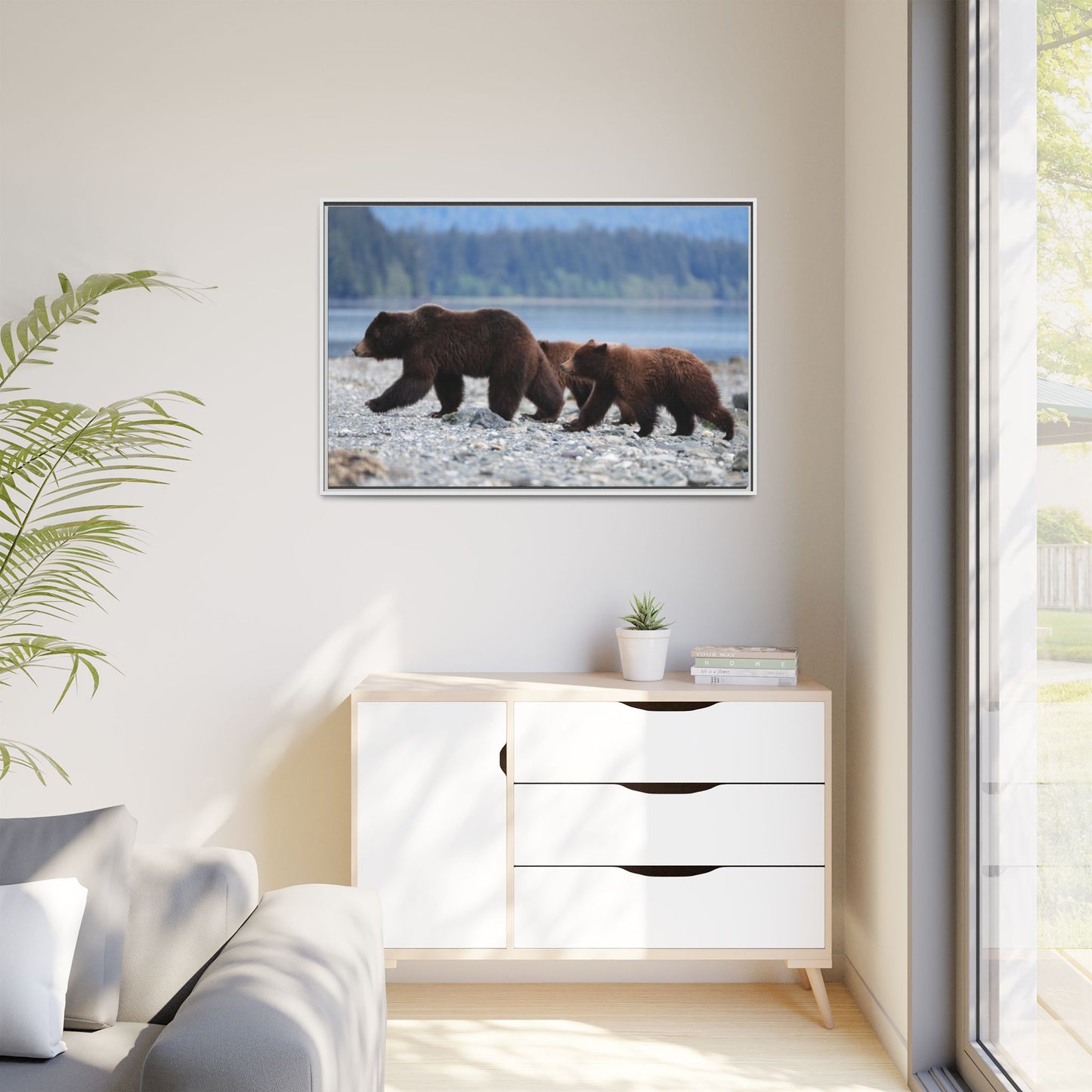 Mother Grizzly Bear & Cubs