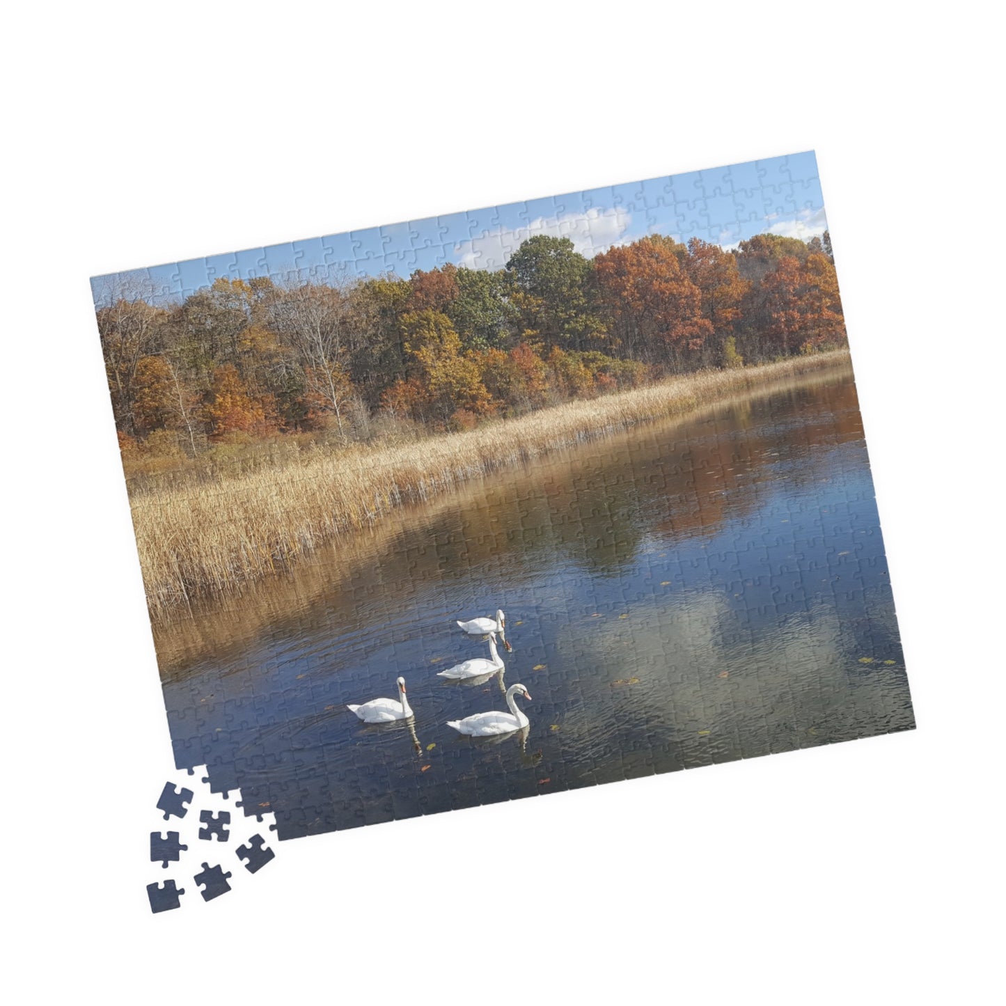 Swan Dive into Puzzling Serenity, Jigsaw Puzzle, Nature Scene, Relaxing Activity, Wildlife Lover Gift