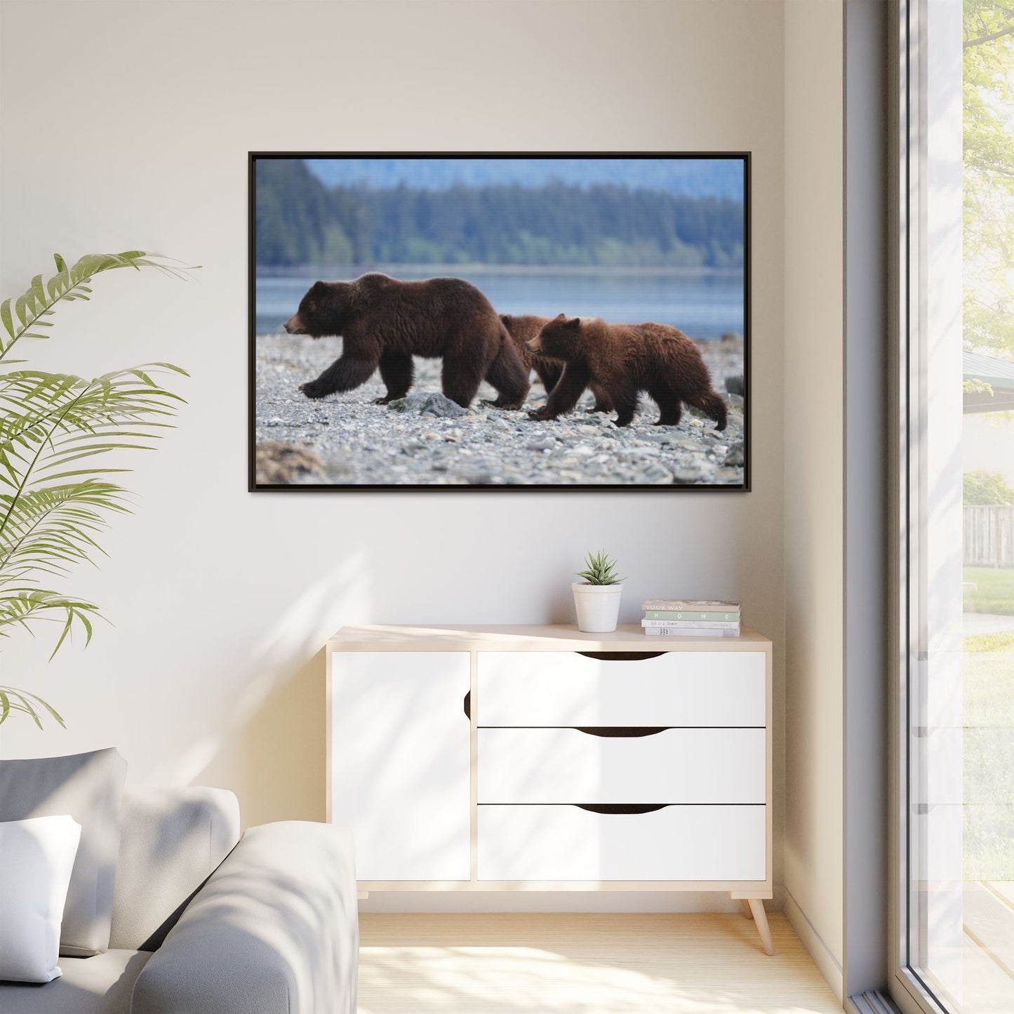 Mother Grizzly Bear & Cubs