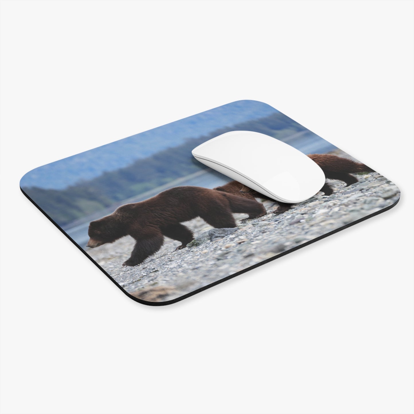 Mama Grizzly Bear and Cubs Mouse Pad (Rectangle)