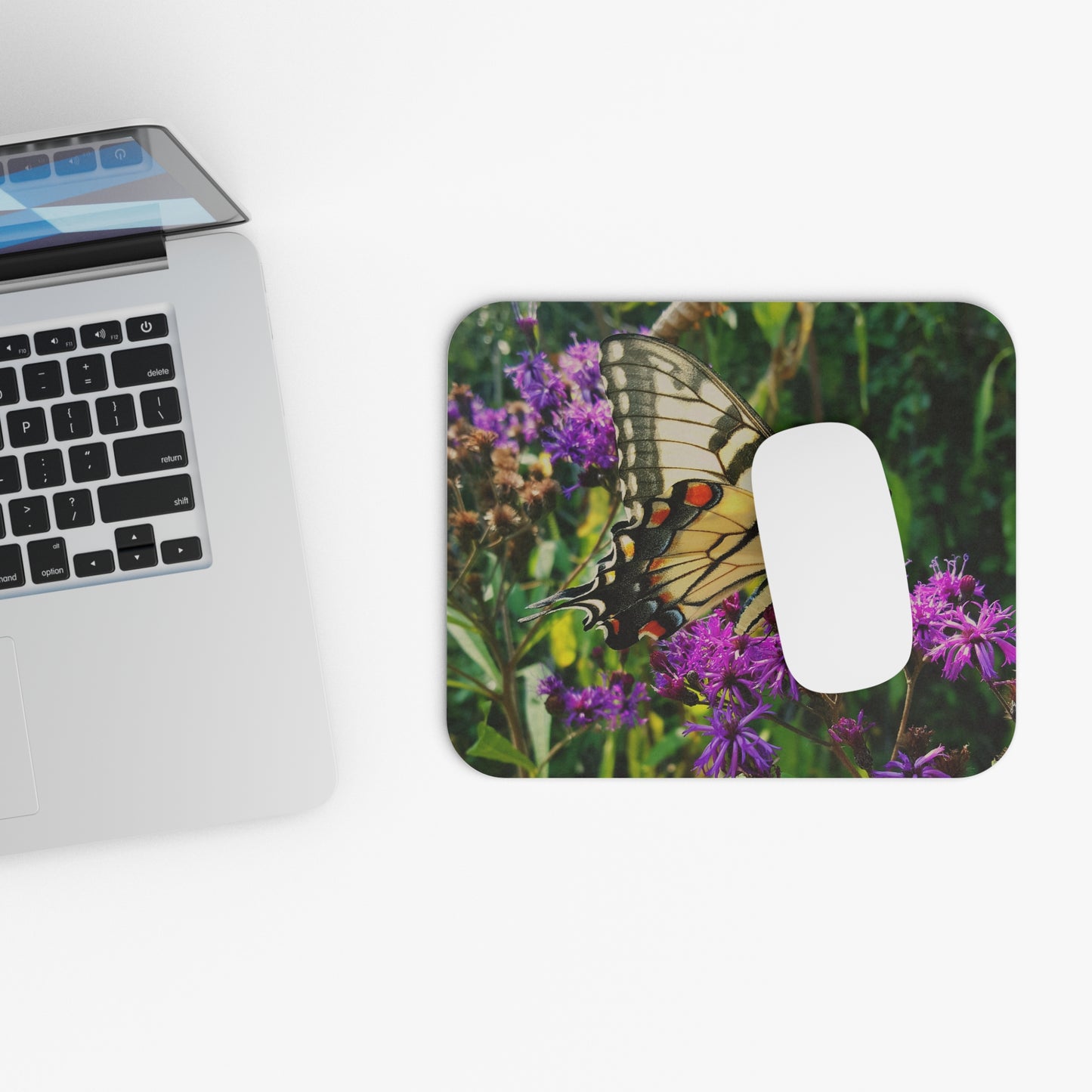 Fluttering Through an 8-Hour Workday, Butterfly Mouse Pad (Rectangle)