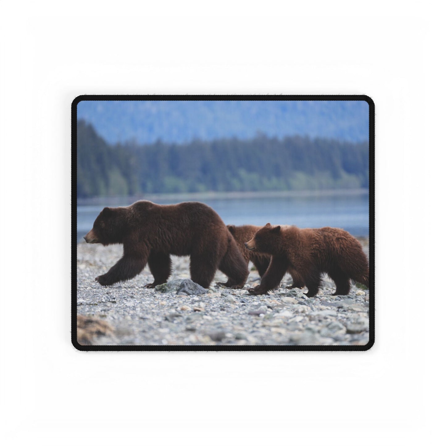 Mama Grizzly Desk Mat, Survive the Workday Like a Bear on Coffee